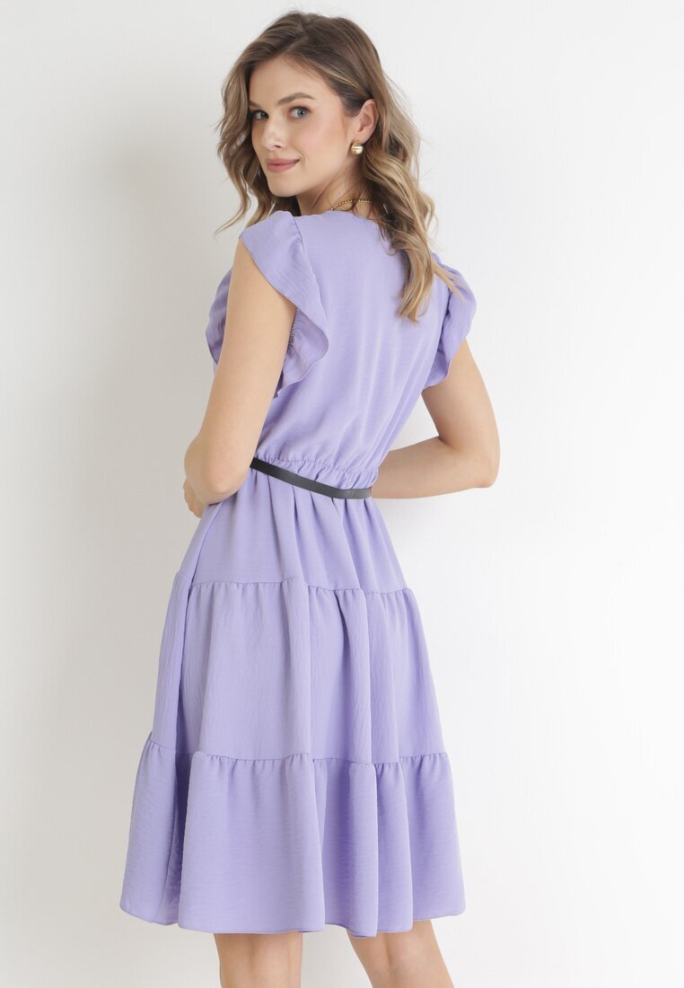 lily rose Rochie violetă cu curea Laodolea