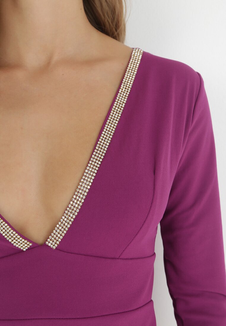 lily rose Rochie Violetă Mulată cu Zirconii Dennie
