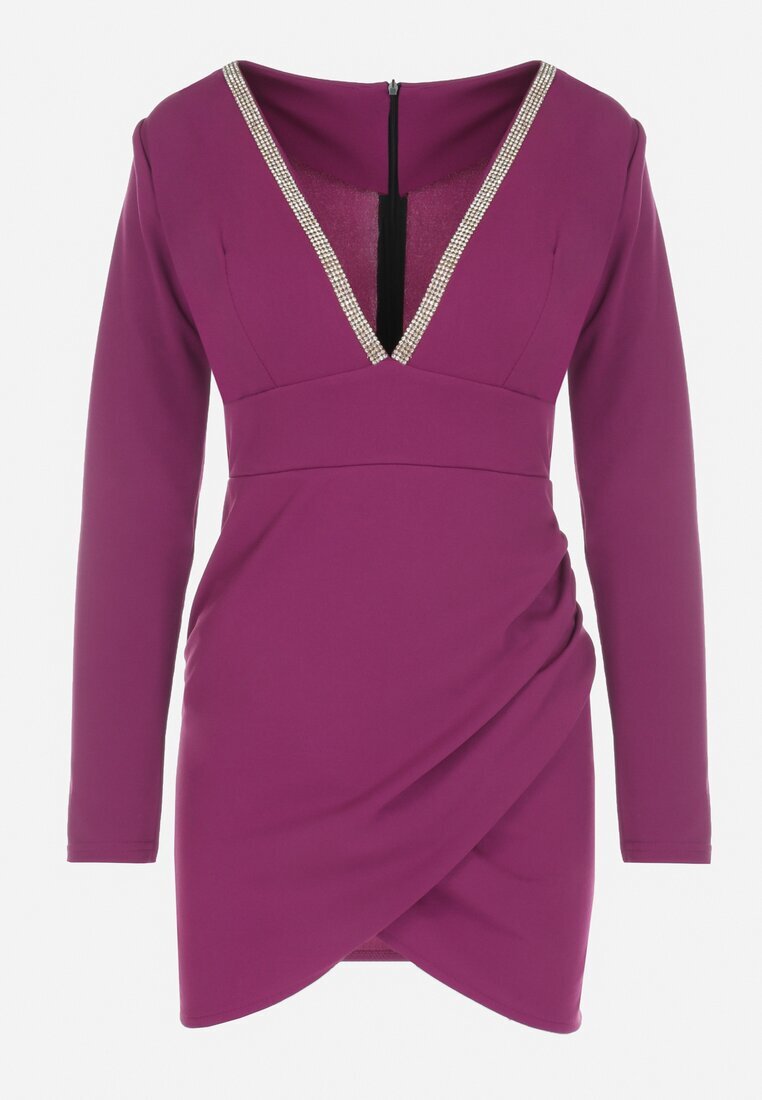 lily rose Rochie Violetă Mulată cu Zirconii Dennie