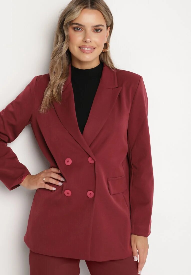 lily rose Sacou bordeaux cu două rânduri de nasturi cu pernițe în umeri Shalisse