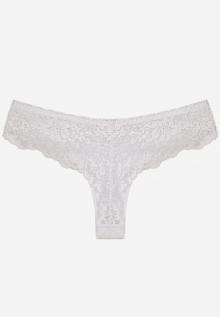 love magnolia Chiloți albi tip tanga cu dantelă Nedareanes