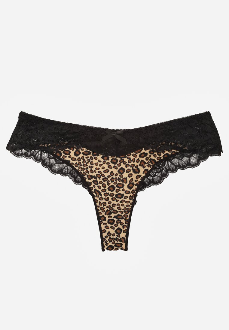 love magnolia Chiloți string leopard cu dantelă Nedareanes
