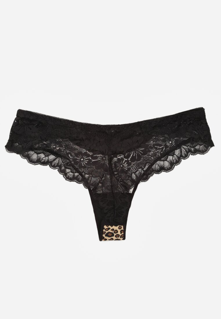 love magnolia Chiloți string leopard cu dantelă Nedareanes