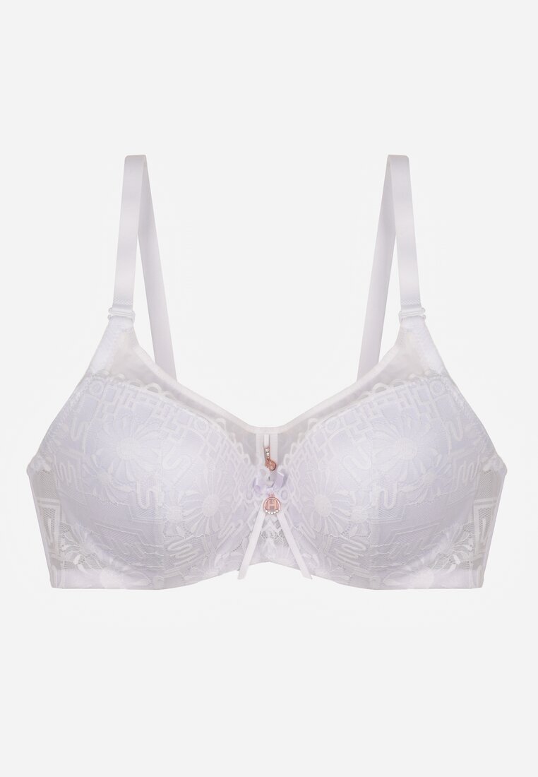 love magnolia Sutien alb cu dantelă și inserție transparentă Heliphine