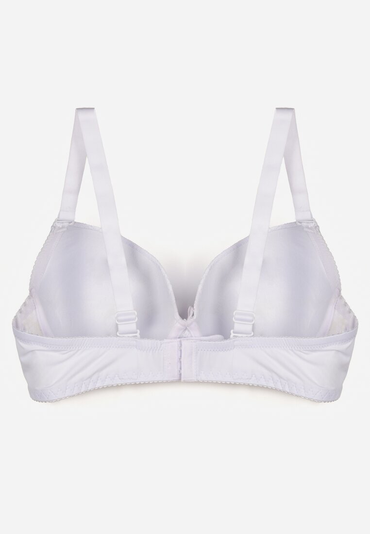 love magnolia Sutien Alb Decorat cu Strasuri și Dantelă Corraella
