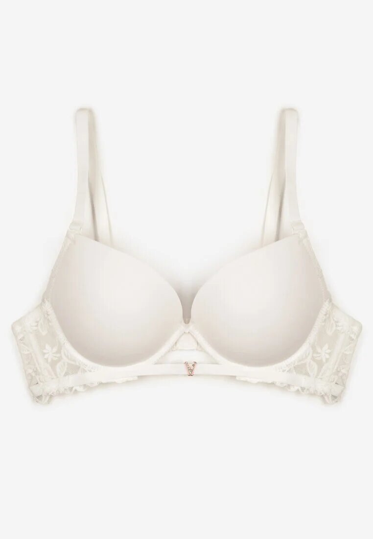 love magnolia Sutien Alb Push-Up cu Bandă de Dantelă Sarolin