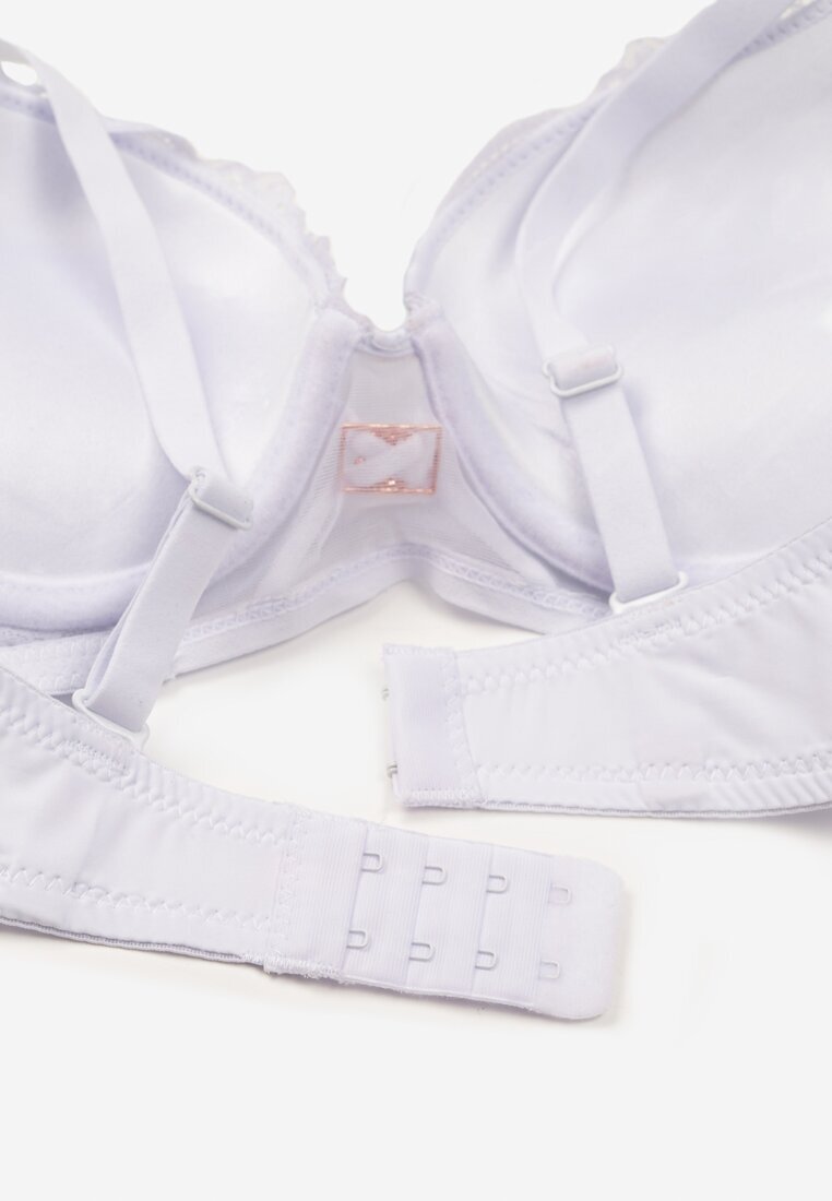 love magnolia Sutien Alb Tip Push-Up Decorat cu dantelă benzi și aplicație Ezinzee