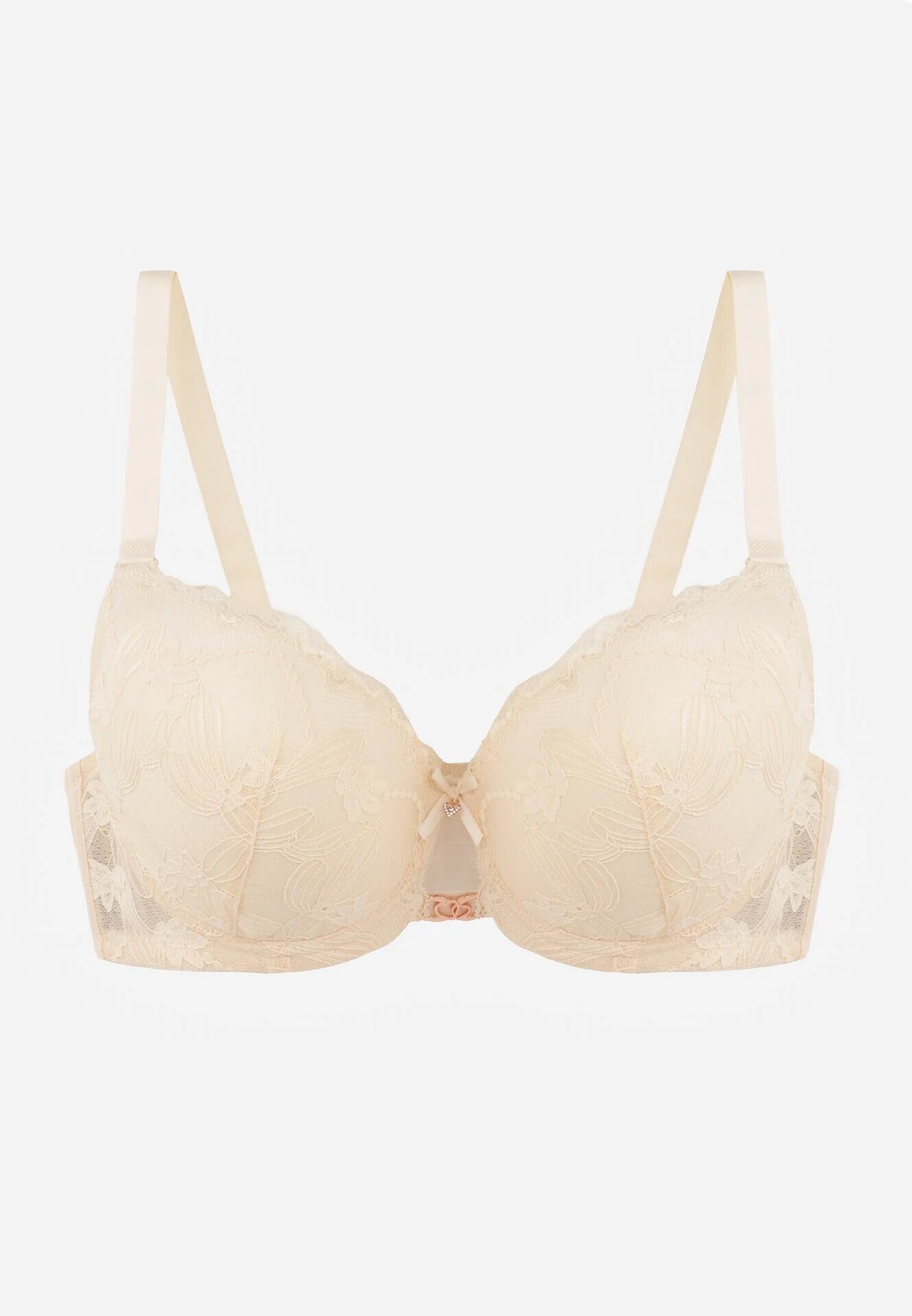 love magnolia Sutien Bej cu dantelă și ornament metalic Valzedia