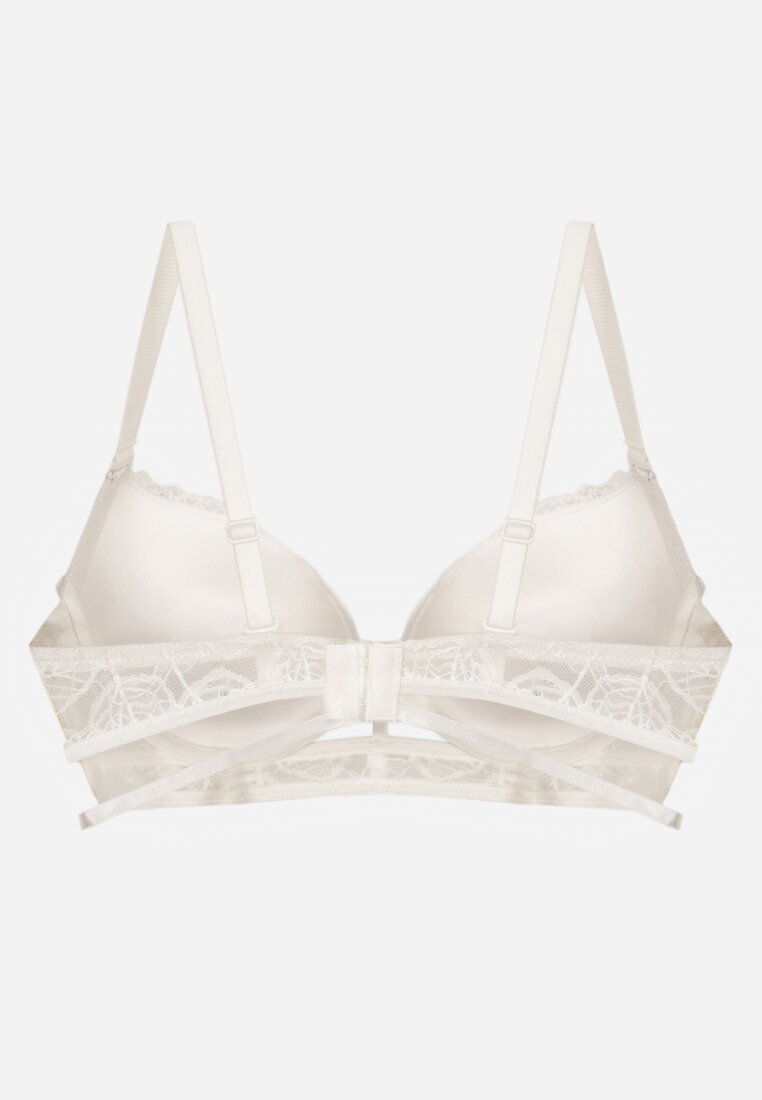 love magnolia Sutien Bej deschis Clasic Decorat cu dantelă și aplicație Metheis