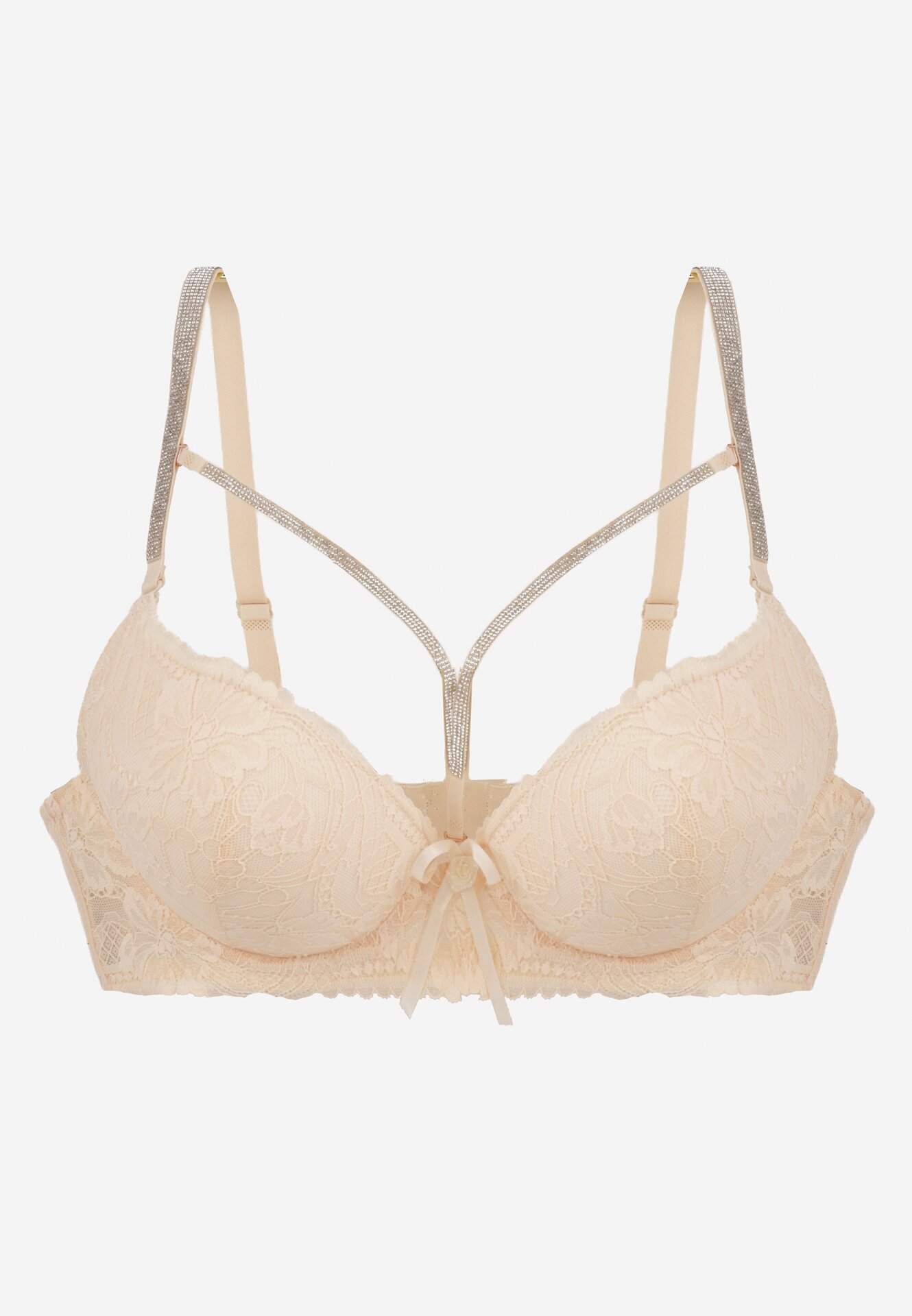 love magnolia Sutien Bej deschis cu Dantelă și Bretele Decorative Korzedi