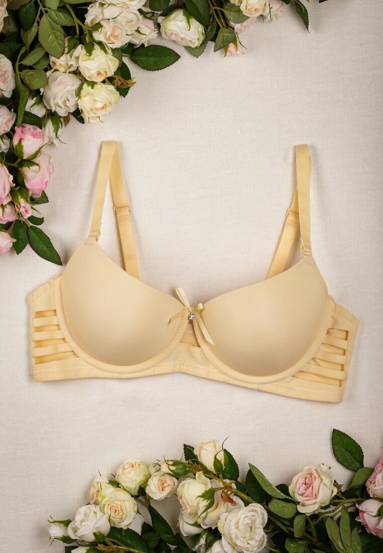 love magnolia Sutien Bej Push Up cu Decupaje pe Laterale Shieso