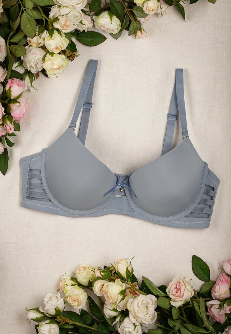 love magnolia Sutien bleu deschis Push-up cu decupaje pe laterale Shieso