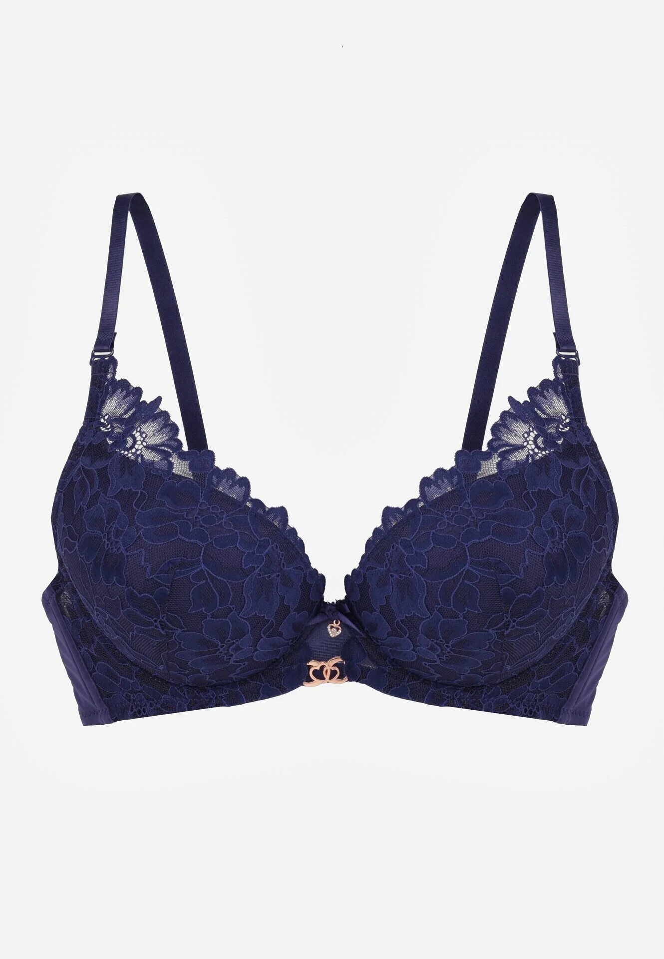 love magnolia Sutien Bleumarin cu Dantelă Decorativă și Ornament Metalic Terzedi