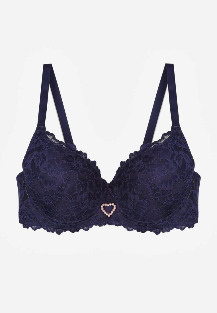 love magnolia Sutien bleumarin cu Dantelă și Inimă cu Zirconiu Coratune