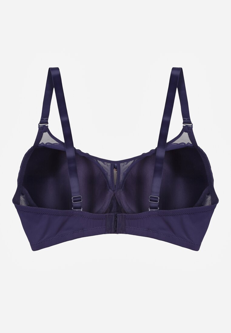 love magnolia Sutien bleumarin cu dantelă și inserție transparentă Heliphine
