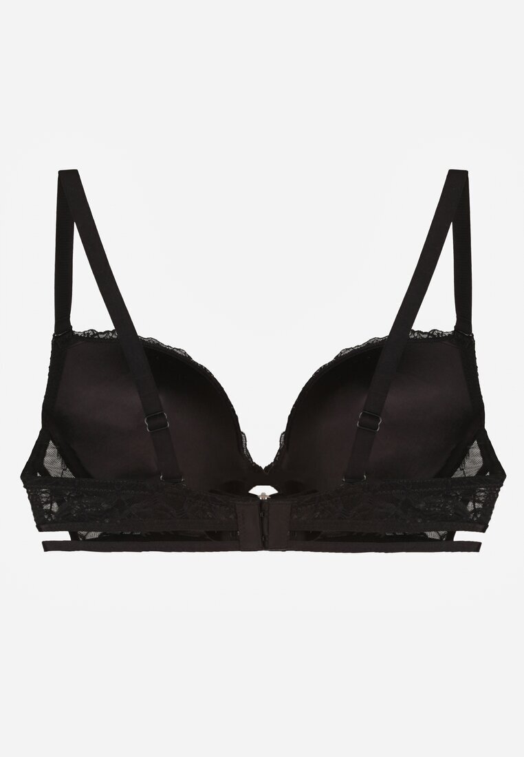 love magnolia Sutien Clasic Negru Decorat cu Dantelă și Aplicație Metheis