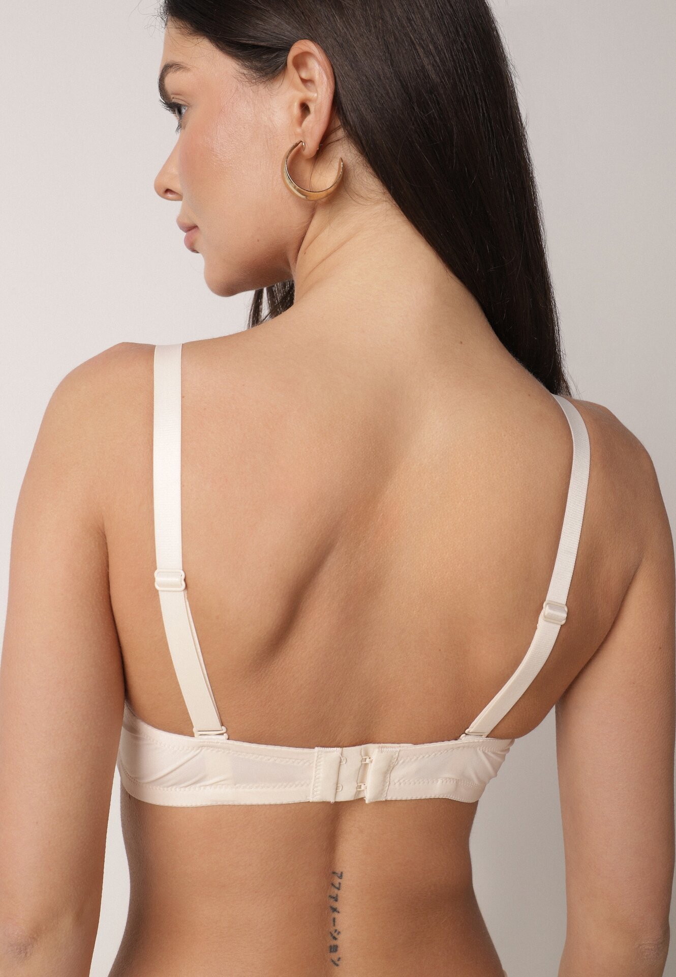 love magnolia Sutien dantelat bej deschis decorat cu inimă de zirconiu Galirope