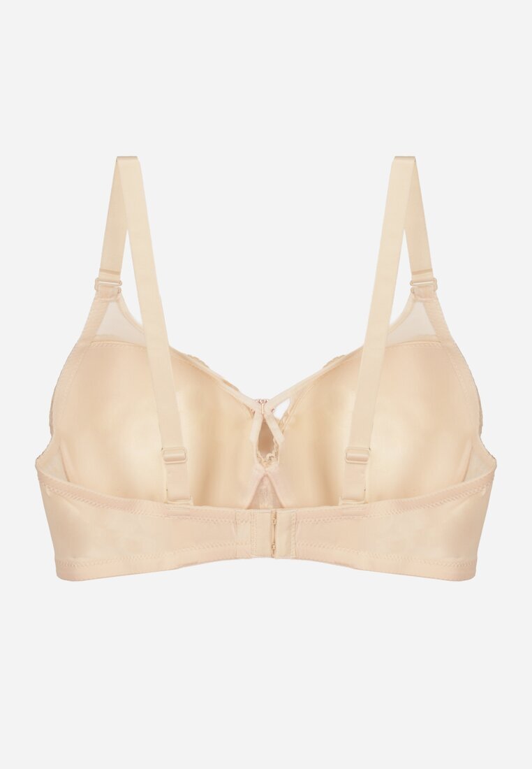 love magnolia Sutien dantelat bej deschis decorat cu inimă de zirconiu Galirope