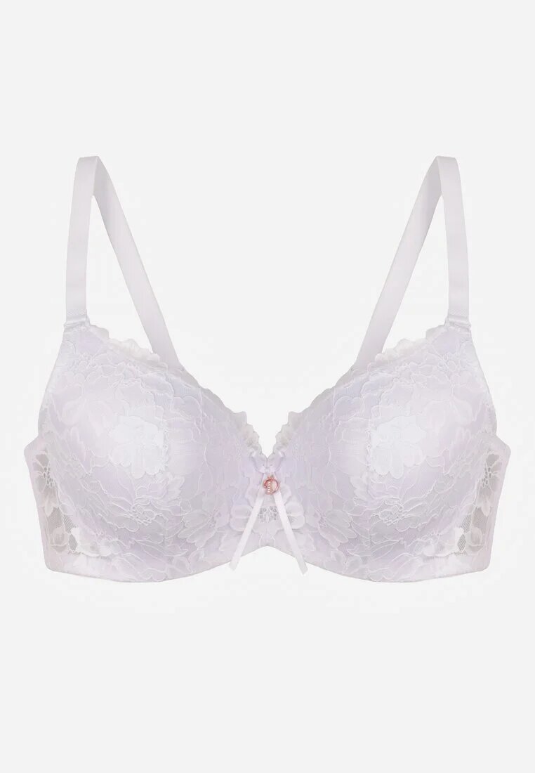 love magnolia Sutien din dantelă alb cu fundiță Nealenia