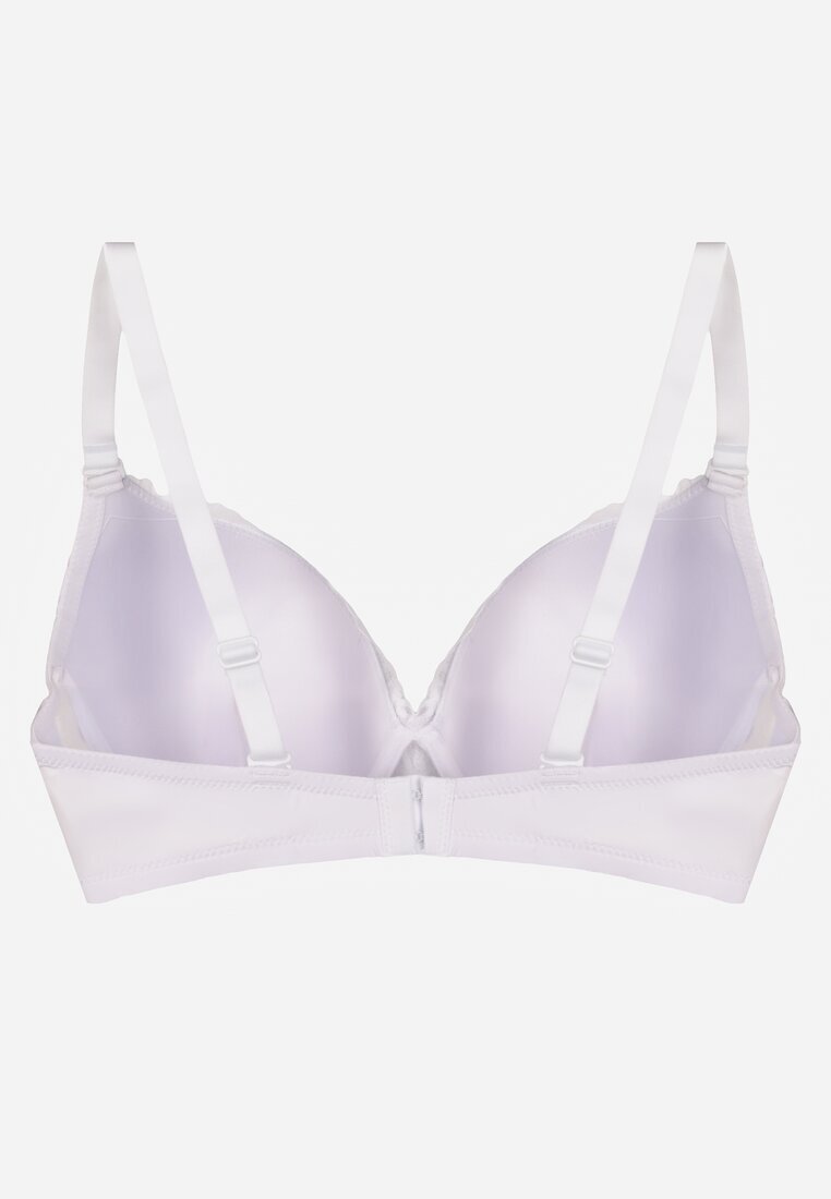 love magnolia Sutien din dantelă alb cu fundiță Nealenia
