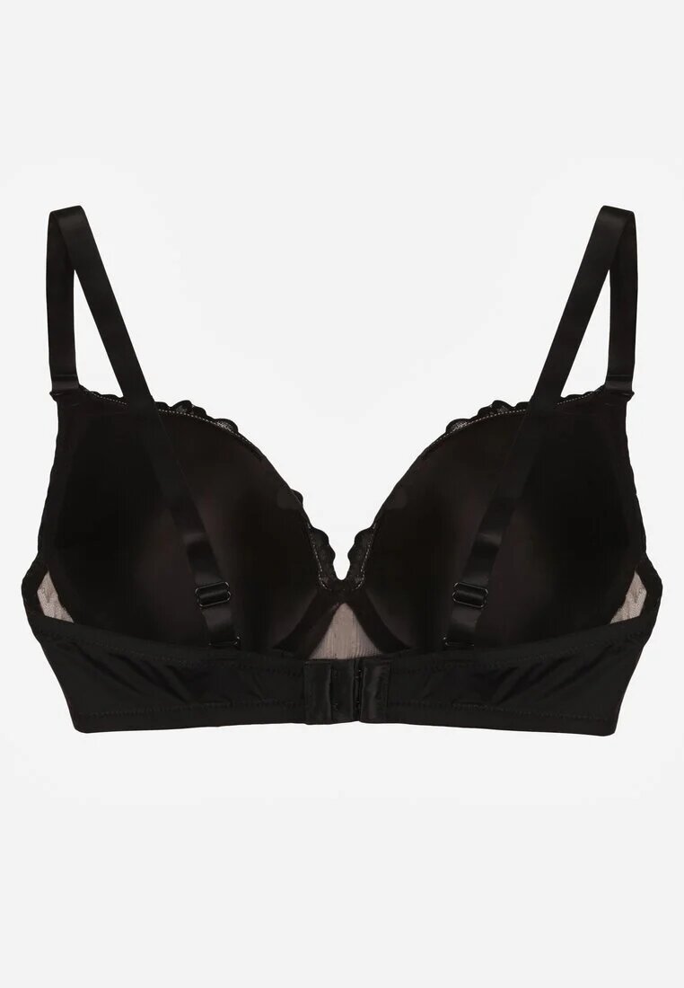 love magnolia Sutien Din Dantelă Negru-Bej cu Fundiță Nealenia