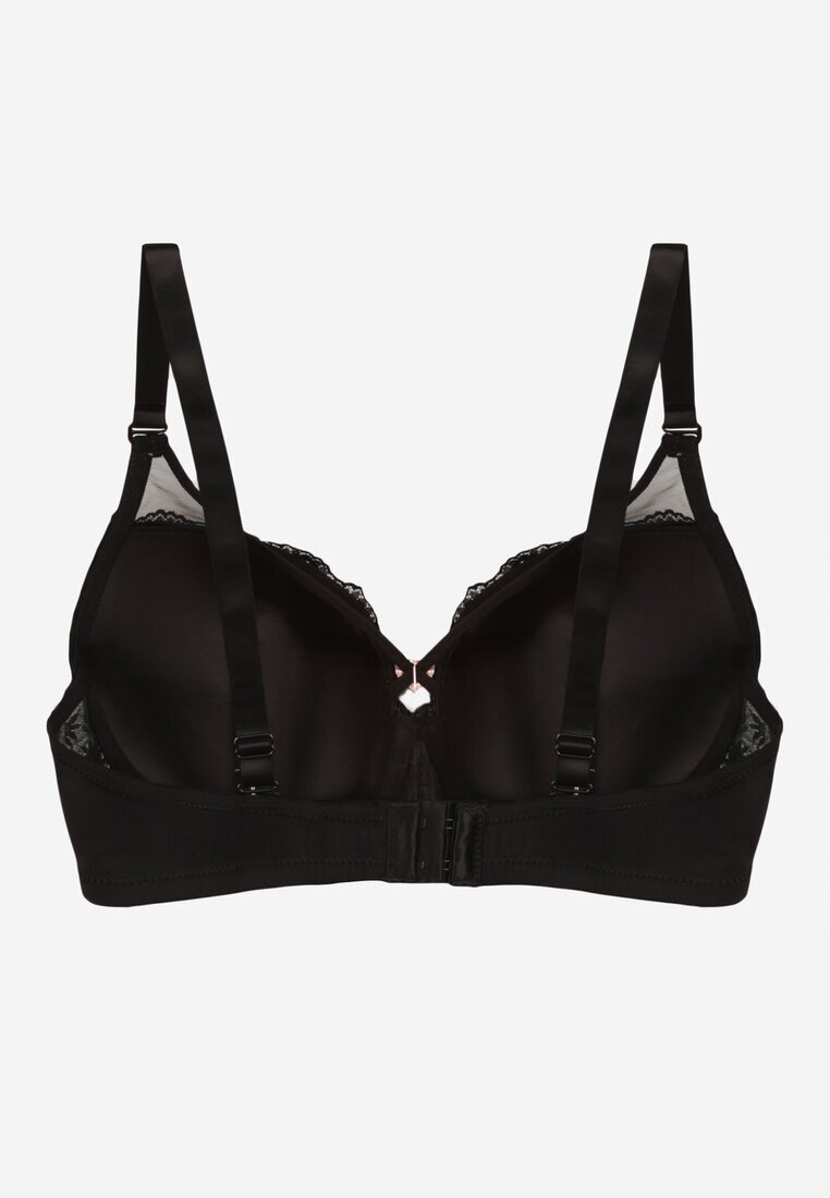 love magnolia Sutien Din Dantelă Negru Decorat cu Inimă cu Zirconiu Galirope