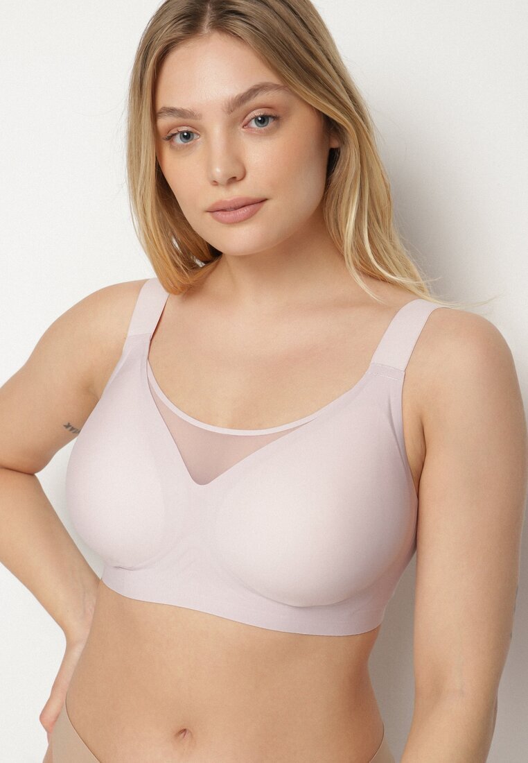 love magnolia Sutien Fioletowy Neted cu Inserție din plasă și Bretele late Salandrea