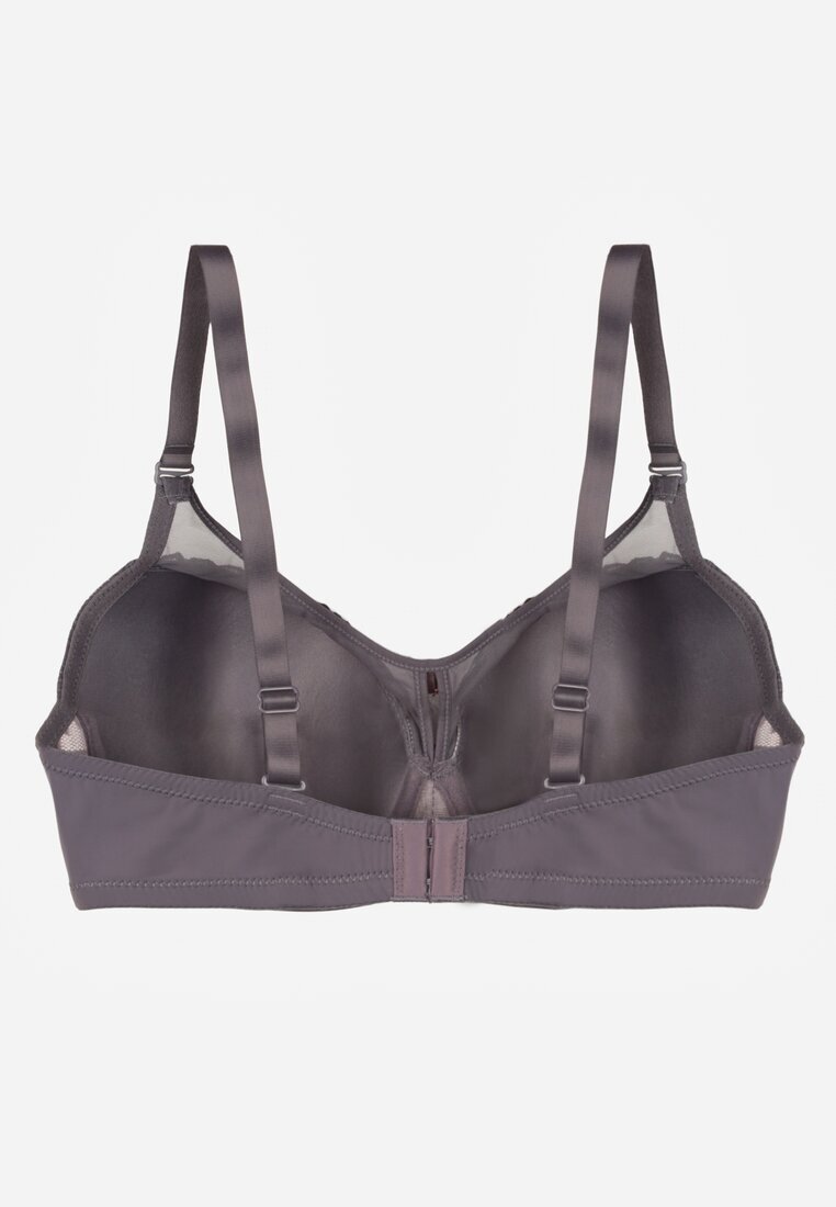 love magnolia Sutien Gri-Roz cu Dantelă și Inserție Transparentă Heliphine