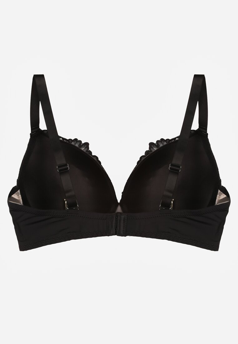 love magnolia Sutien Negru-Bej cu Dantelă și Inimă cu Zirconii Coratune