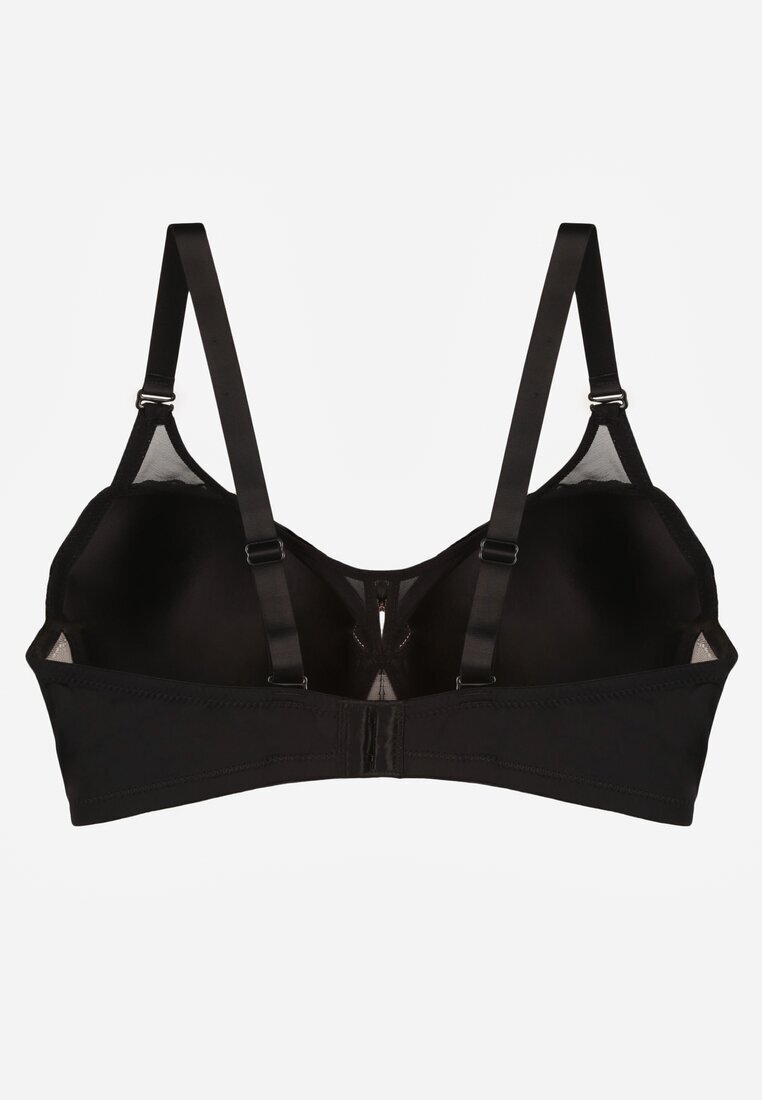 love magnolia Sutien Negru-Bej cu Dantelă și Inserție Transparentă Heliphine