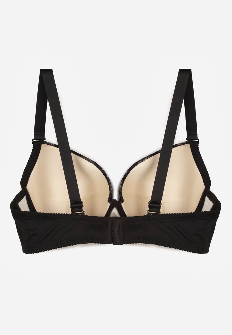 love magnolia Sutien Negru-Bej Decorat cu Zirconii și Dantelă Corraella