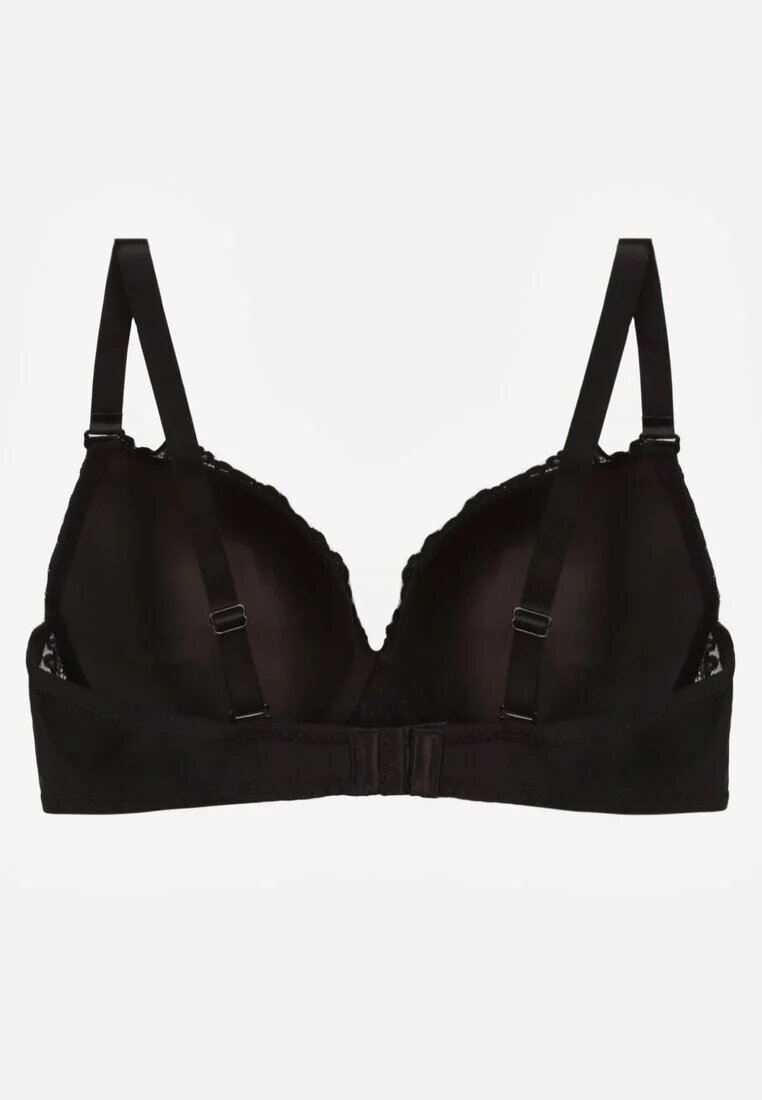 love magnolia Sutien Negru cu Dantelă și Inimă din Zirconiu Coratune