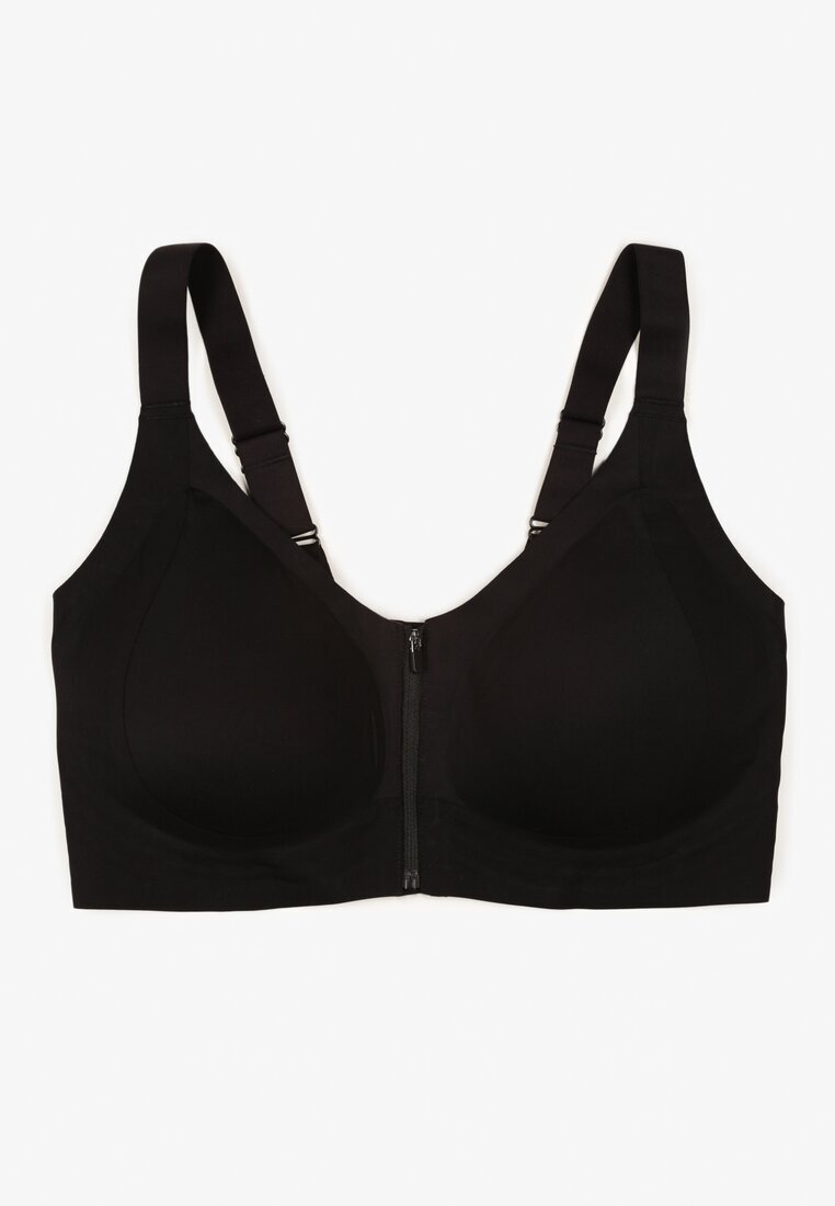 love magnolia Sutien Negru Sport cu Fermoar în Față Eziline