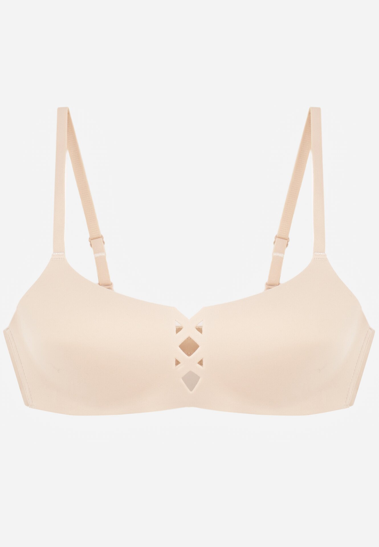 love magnolia Sutien Neted Bej cu Imitație Decorativă de Șireturi Azivene