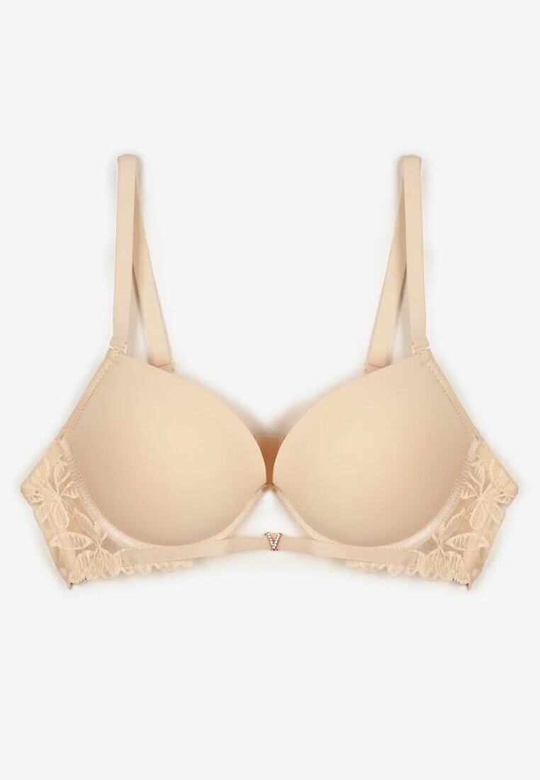 love magnolia Sutien Push-Up Bej deschis cu bandă dantelată Sarolin