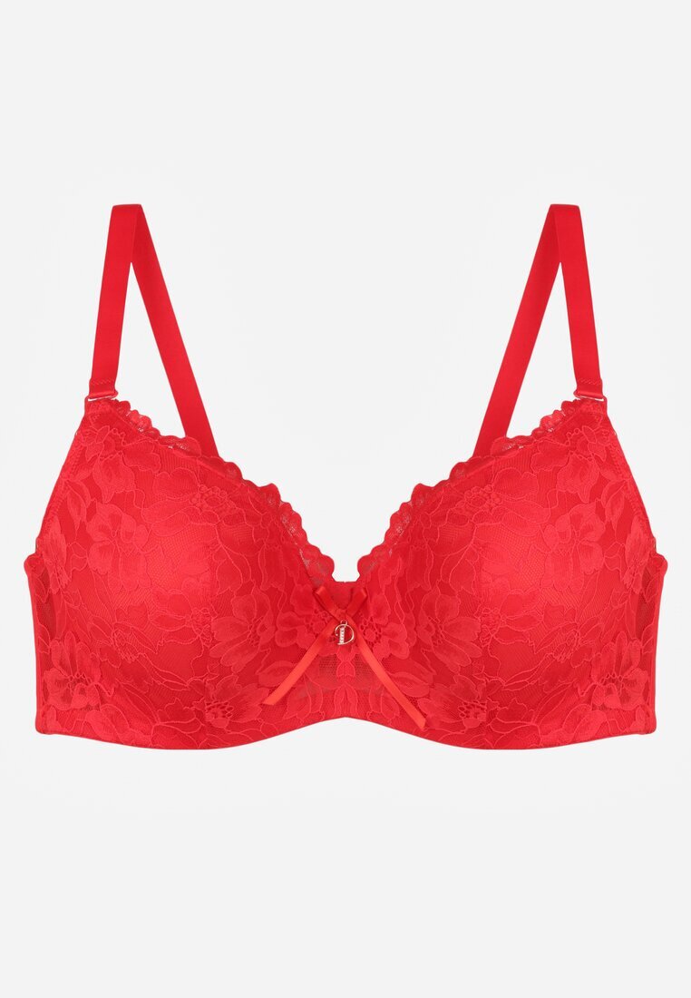 love magnolia Sutien Roșu de Dantelă cu Fundă Nealenia