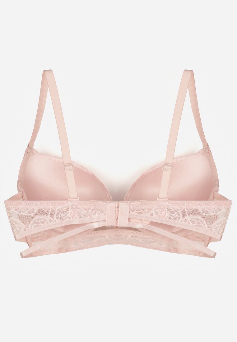 love magnolia Sutien Roz Clasic Decorat cu Dantelă și Aplicație Metheis