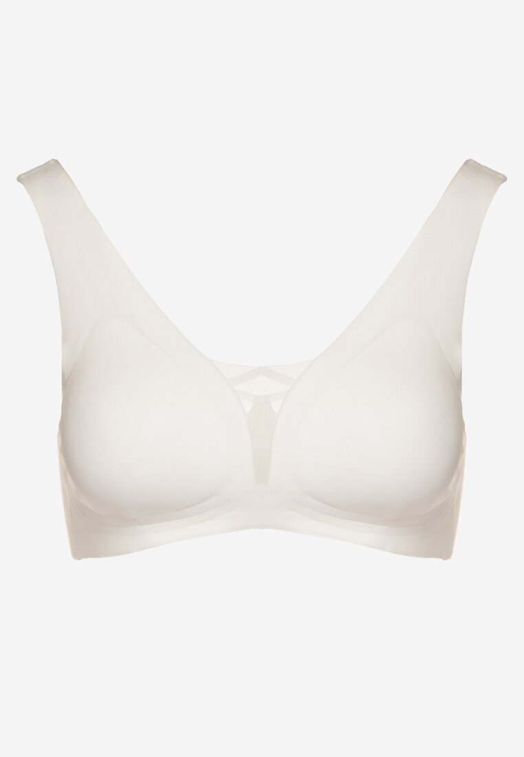 love magnolia Sutien sport alb cu plasă și decor corset Saliatessa