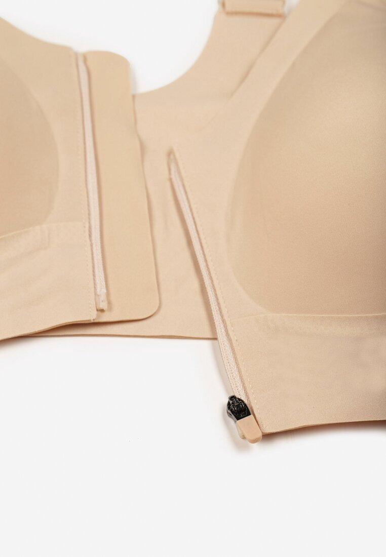 love magnolia Sutien Sport Bej deschis cu Fermoar în Față Eziline
