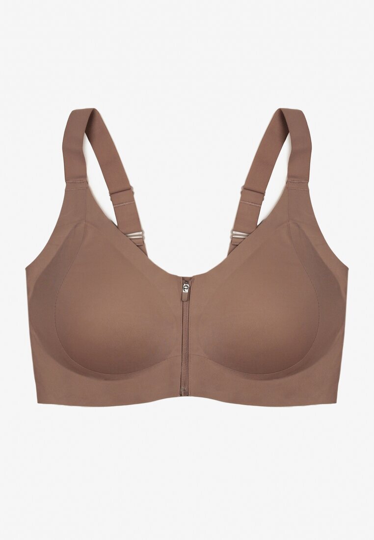 love magnolia Sutien Sport Bej închis cu Fermoar în față Eziline