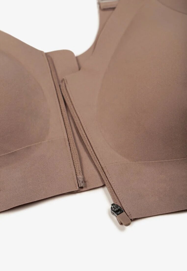 love magnolia Sutien Sport Bej închis cu Fermoar în față Eziline