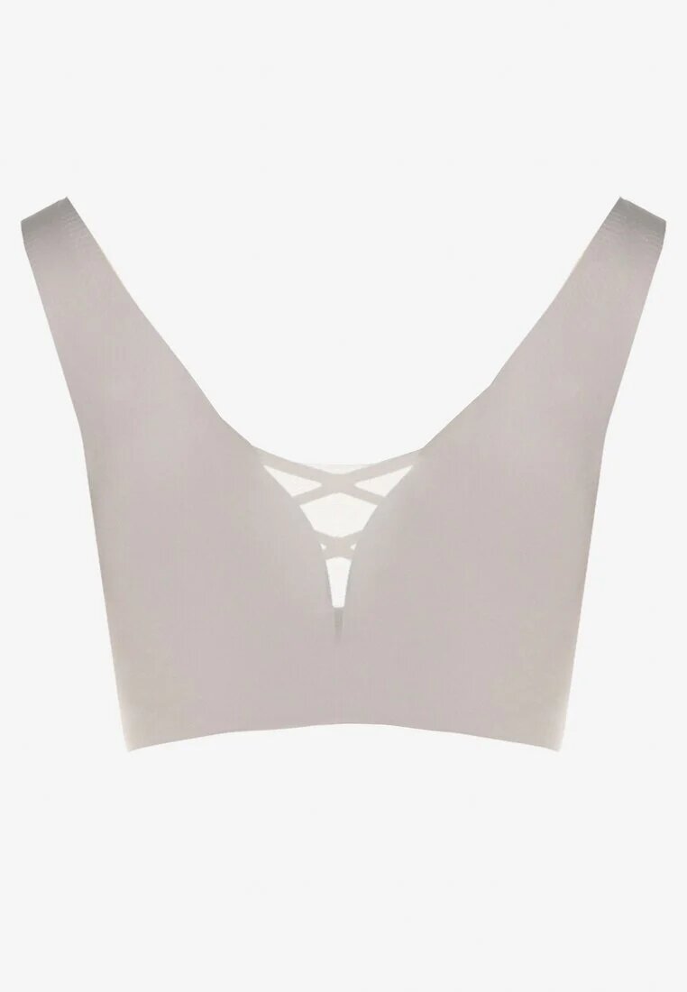 love magnolia Sutien Sport Gri cu Plasa și Detalii tip Corset Saliatessa