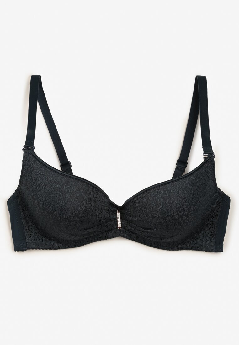 love magnolia Sutien Verde închis Full Cup cu Pandantiv cu Cirkonii și Dantelă Nildaisa