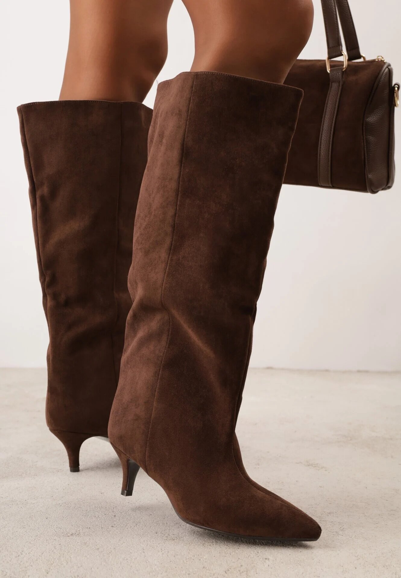 lovery Cizme pe toc stiletto tip kitten cu carâmb larg Isabenia Maro