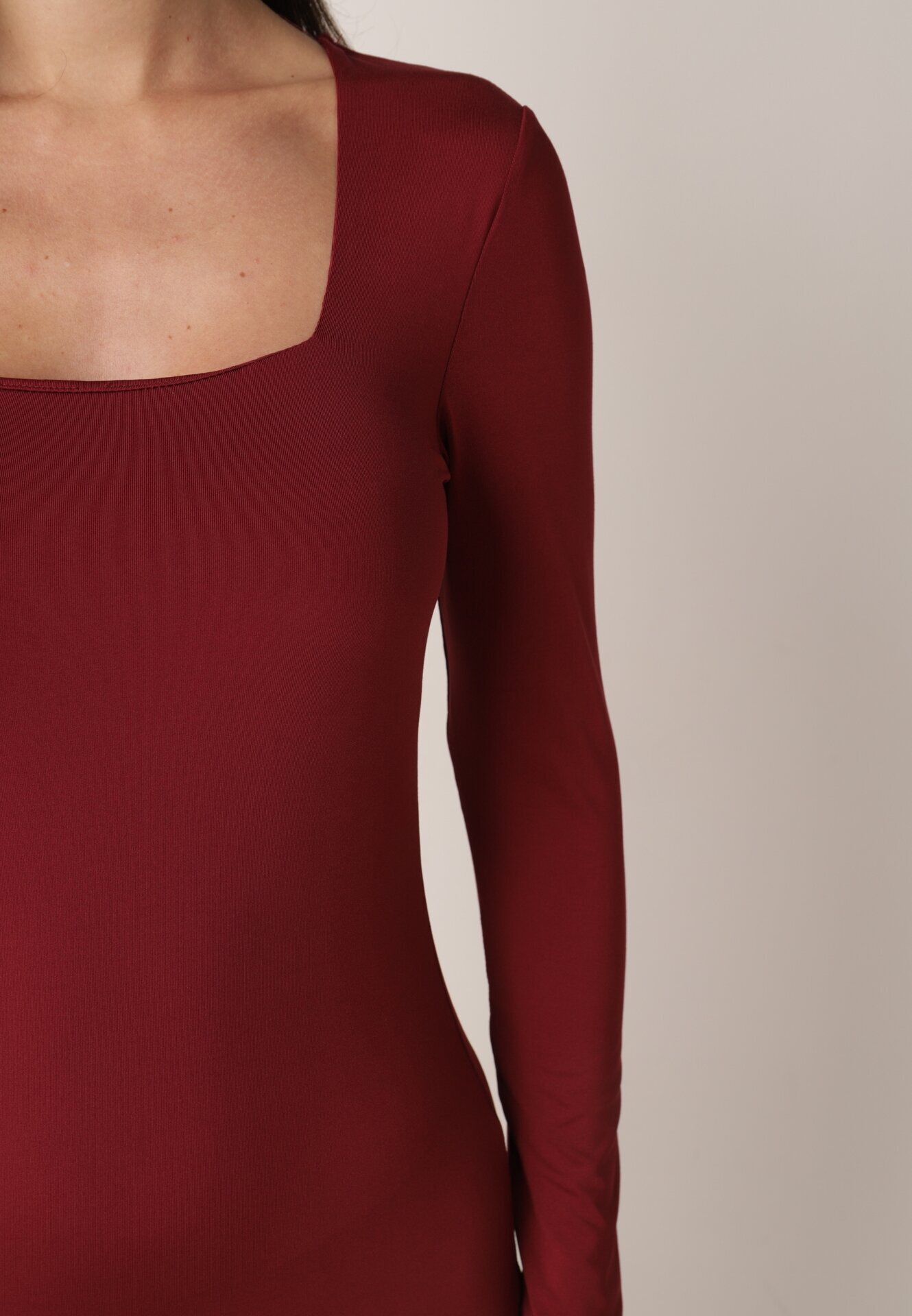 lovery Rochie Bordeaux mulată Maxi cu mânecă lungă Esmeria