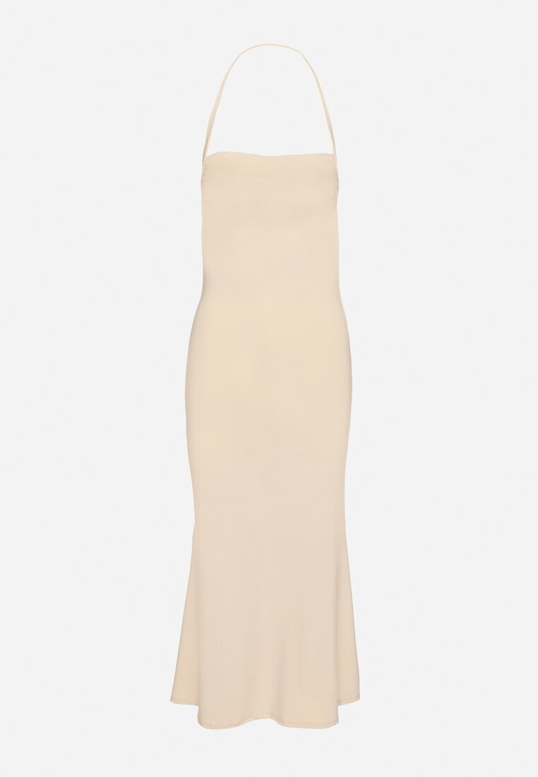 lovery Rochie Cambrată de Cocktail Bej cu Viscoză Izazira