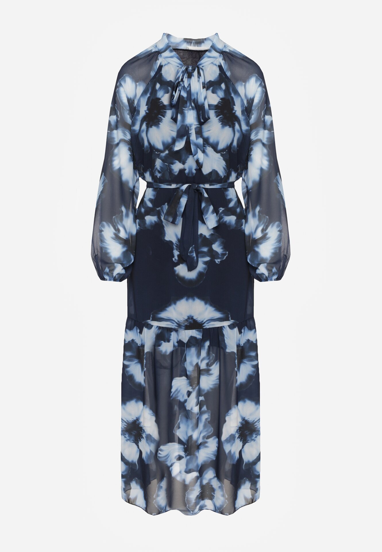 lovery Rochie croi cutie bleumarin cu imprimeu floral cu cordon Nifle