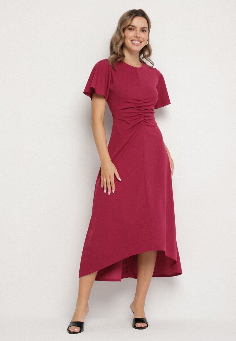 lovery Rochie evazată Bordeaux decorată cu încrețituri Odallica