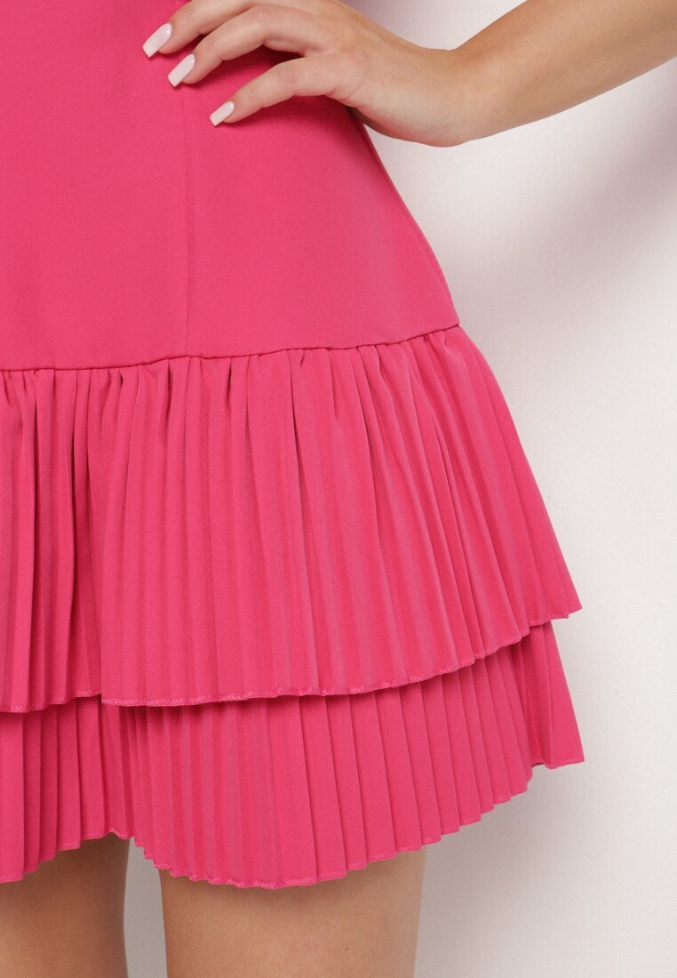 lovery Rochie Fucsia Cloș cu talie marcată și pliseuri Soreqa