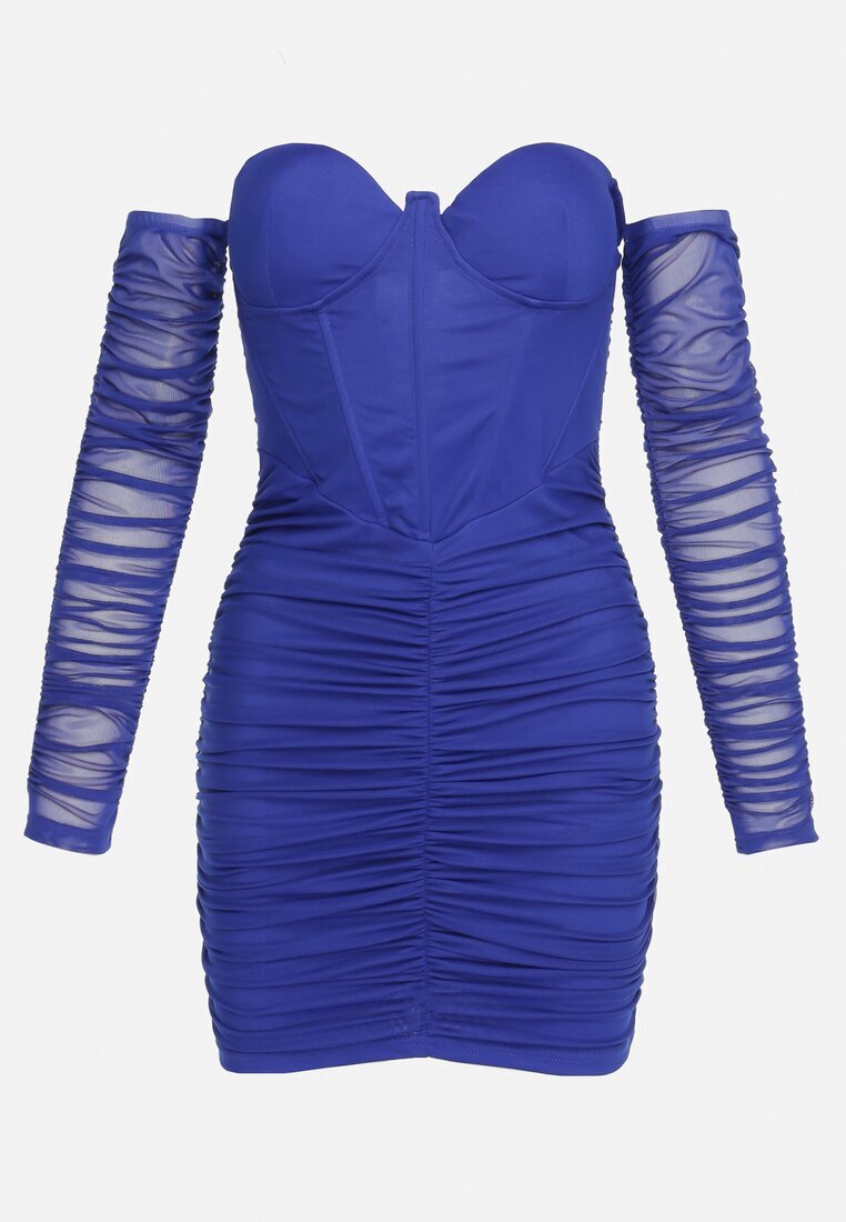 lovery Rochie Mini Bleu-marin Mulată cu drapaj Iobe